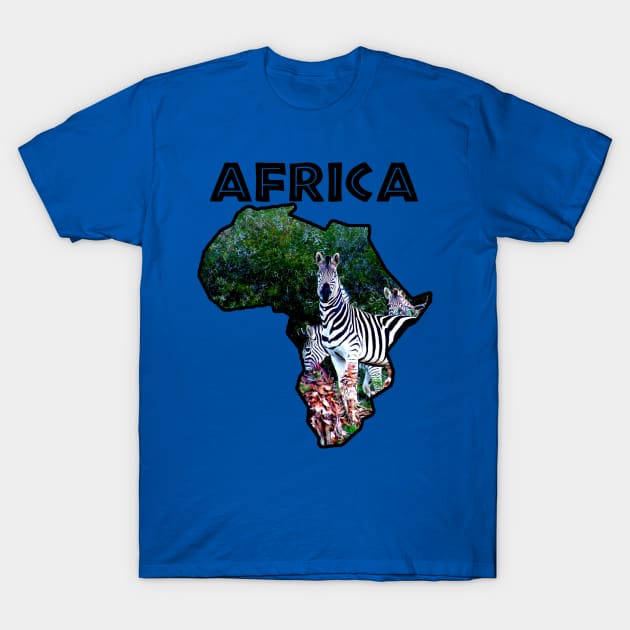 African Wildlife Continent Zebra Aloe T-Shirt by PathblazerStudios